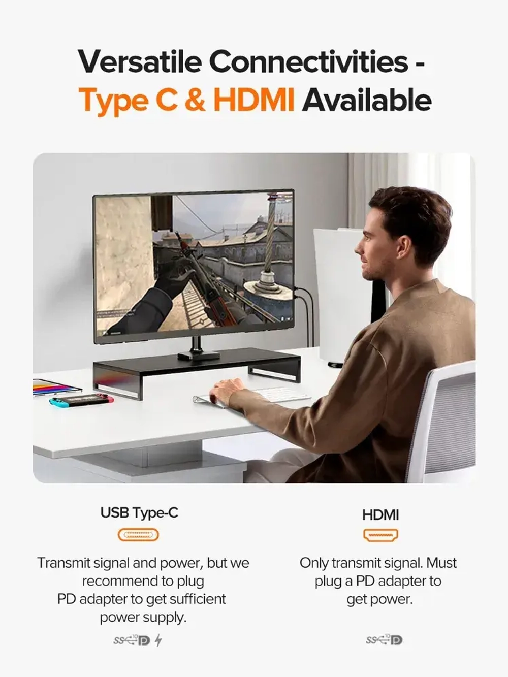 23.8" Портативный монитор с встроенной подставкой Umax 24 FHD IPS 1920х1080, 100 Гц