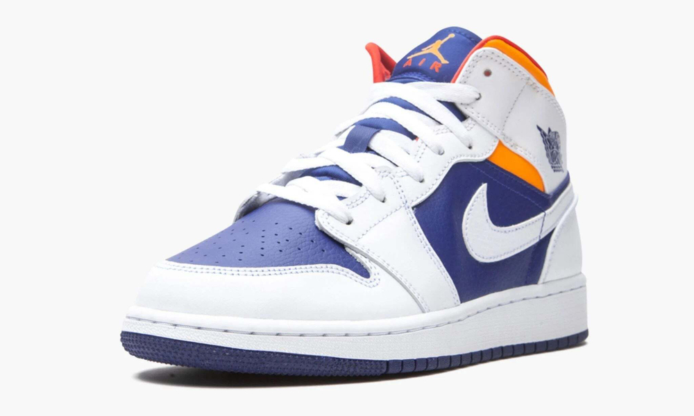 Air Jordan 1 Mid GS "White Deep Royal Blue"