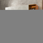 Шкаф Агератум МДФ четырехсекционный с стеллажом Лайн флай (0,27) А10029 матовая - Орех Экко 9459  230*50*260