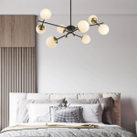 6581/6 MODERNI LN26 174 черный, золотой/белый металл  /стекло Люстра потолочная E14 6*40W 220V MELODY