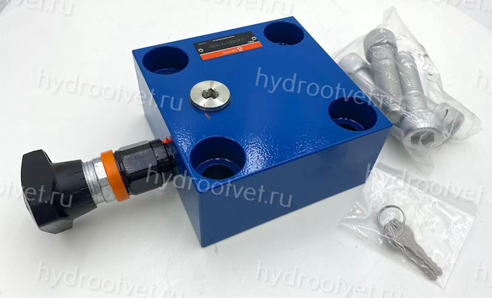 LFA50DB2-7X/315 - Крышка для логического клапана, типоразмер Ду50 функционал - DB2 = крышка с предохранительным клапаном с ручной настройкой, два выхода X и Y, элемент регулировки - винт под шестигранник с защитным колпачком, диапазон настройки давления до 315 бар, уплотнение NBR