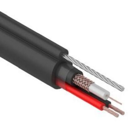 Кабель КВК-П-2+2x0,75 мм², +ТРОС (Cu/Cu) черный (бухта 305 м) REXANT