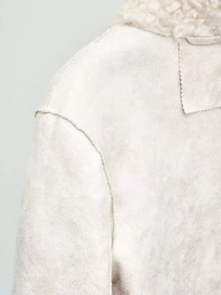 Шуба из шерсти мериноса чебурашка, молочная, SilverFox