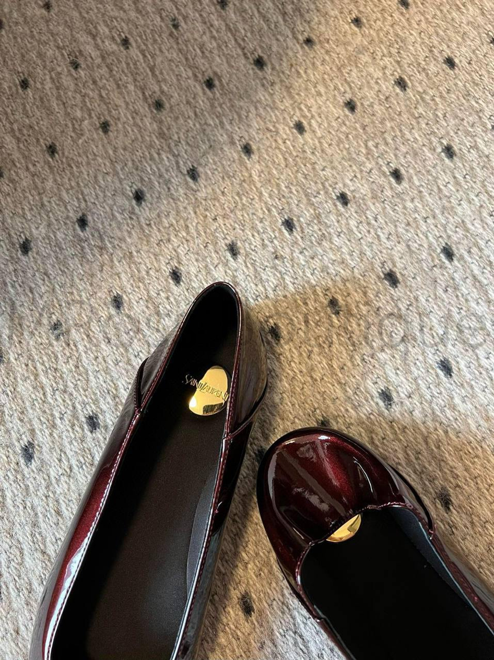 Балетки Saint Laurent бордовые лакированные