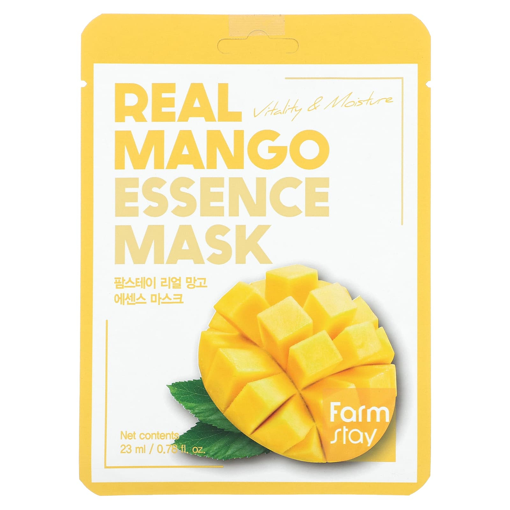 Farmstay, Real Mango Essence Beauty Mask, 1 листовая маска, 23 мл (0,78 жидк. унц.)