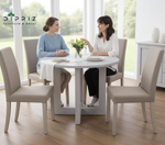 Стол обеденный, 100х100х75, Нордик, кухонный, круглый, из массива сосны, белый, Dipriz