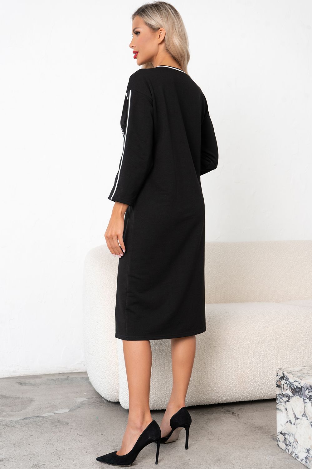 Платье в стиле Спорт-шик (черный) Р11-1228 Nikol