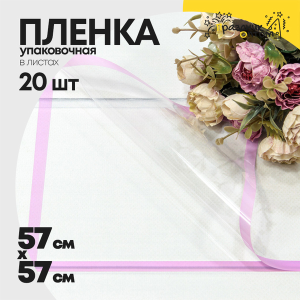 
          Пленка В листах 20 шт 57 х 57 см с цветной рамкой (Сиреневый)