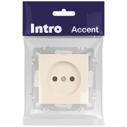 Розетка Intro Accent 6-201-02 2P 16А-250В IP20 СУ AL/CU слоновая кость