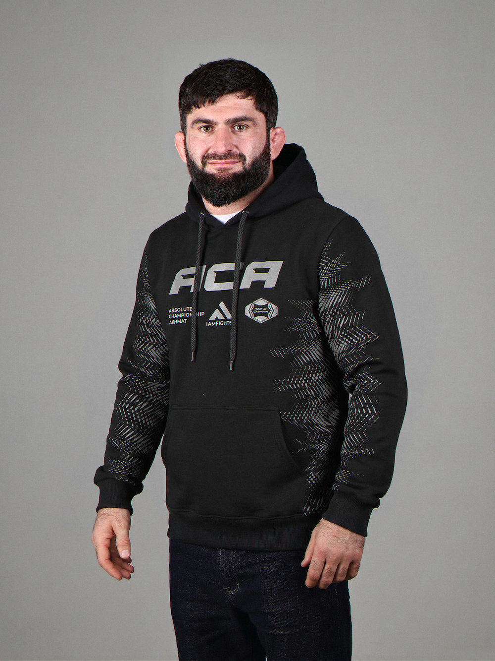 Худи черно-серый АСА с начесом