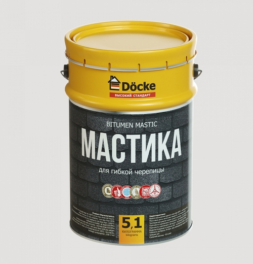 Мастика для гибкой черепицы 5л (5,1 кг) Döcke