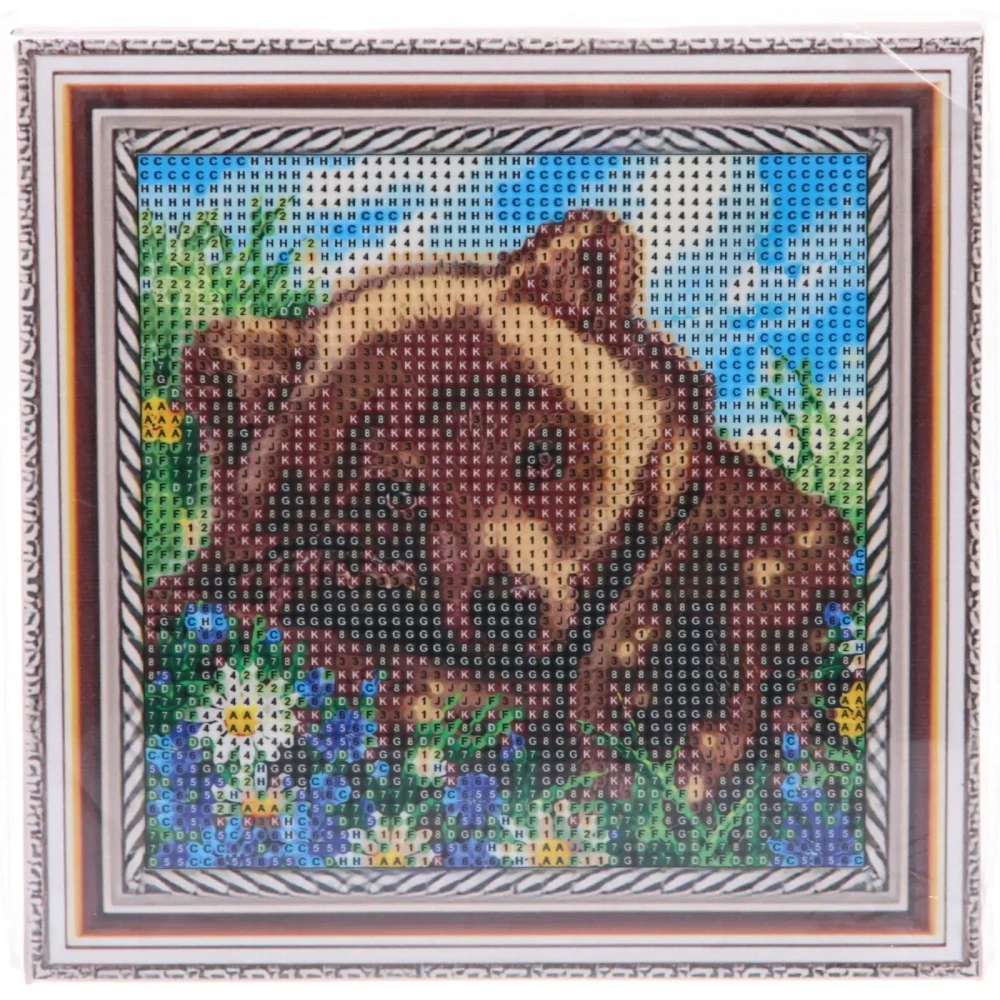 Алмазная мозаика на подрамнике с полным заполнением «МИР ЯРКИХ КРАСОК», Топтышка, 20*20 см