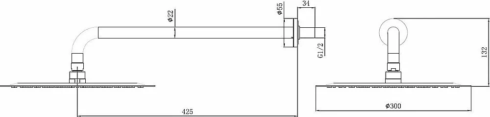 Верхний душ Allen Brau Priority 5.31A17-GB золото брашированное