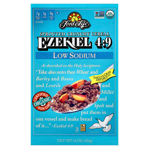 Food For Life, Ezekial 4:9® Sprouted Crunchy Cereal, Low Sodium, 16 oz (454 g)