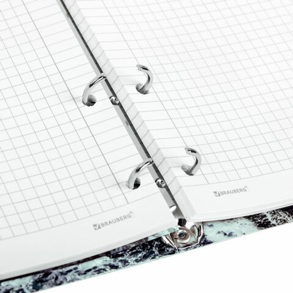 Тетрадь на кольцах А5 160х212 мм, 120 листов, картон, матовая ламинация, клетка, BRAUBERG, "Relax", 404725