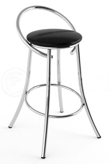 Барный стул ФУРИАНТ круглый хром кожзам шоколад