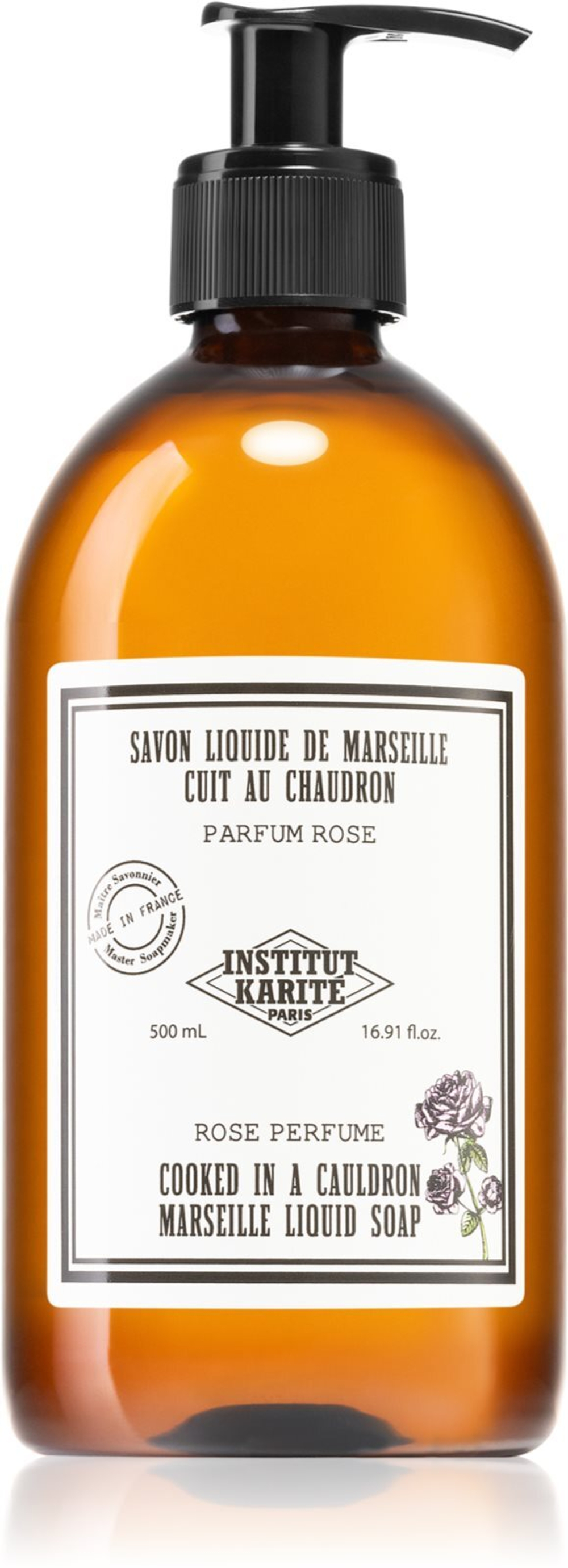 Institut Karite Paris Rose Mademoiselle Marseille Liquid Soap - жидкое мыло для рук /   500  ml  / GTIN 3760091909671