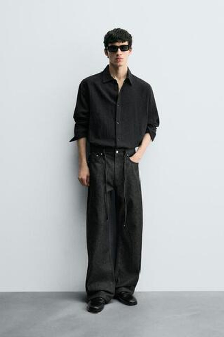 ZARA ДЖИНСЫ RELAXED FLARE, ЧЕРНЫЙ