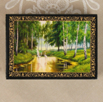 Шкатулка «Аисты в лесу», 1014 см, лаковая миниатюра
