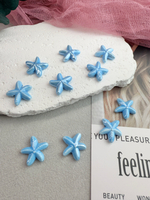 Керамические бусины "Морская звезда", голубой 18 мм, 10 штук