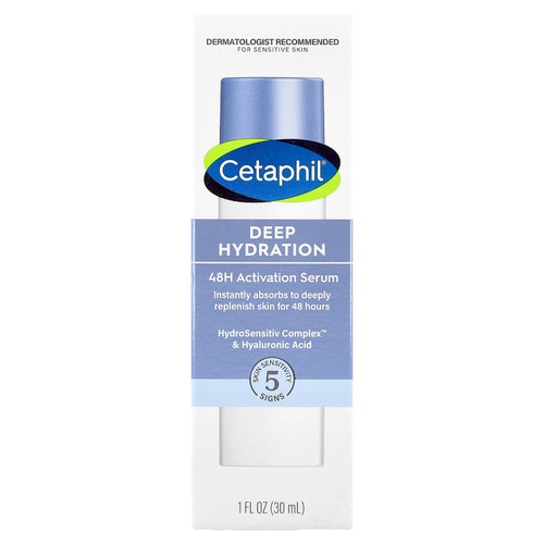 Cetaphil, глубокое увлажнение, сыворотка-активация за 48 часов, для чувствительной кожи, 30 мл (1 жидк. унция)