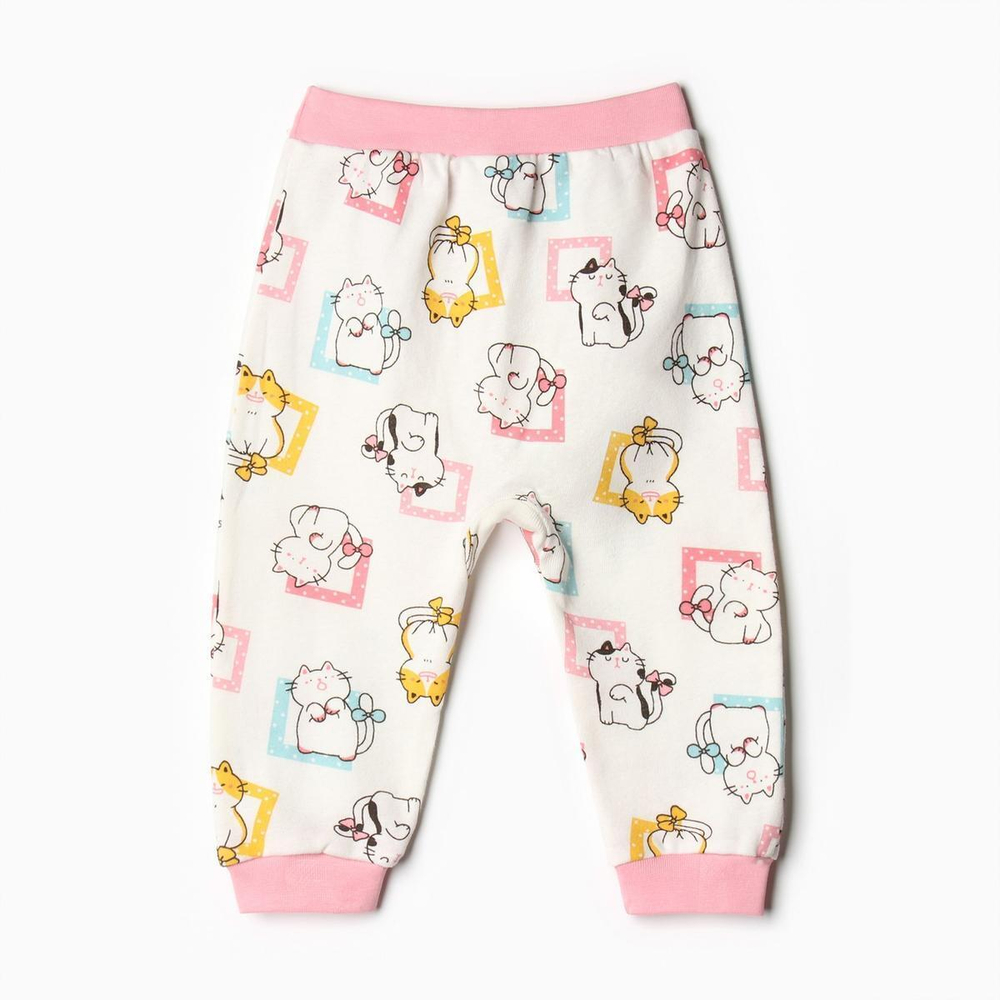 Штанишки детские, цвет белый/котята, р. 68 9927010 (BONITO)