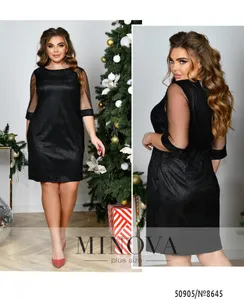 Платье 8645-черный галлограма Minova