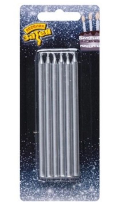 Свечи-пики "Серебряные" 12 шт