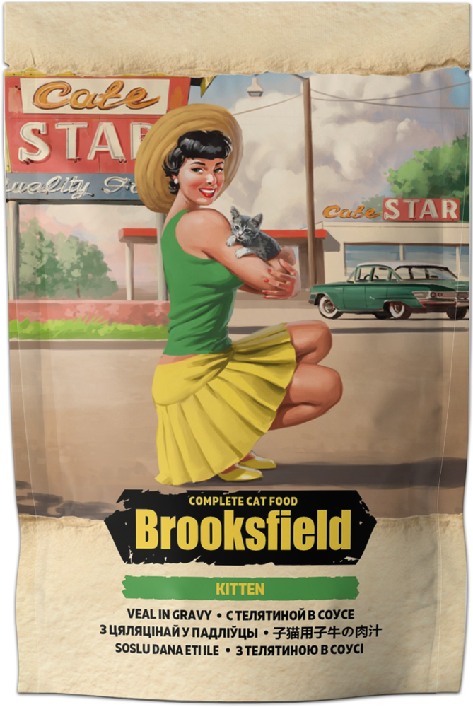 BROOKSFIELD Kitten с Телятиной в соусе 85г.*22шт.