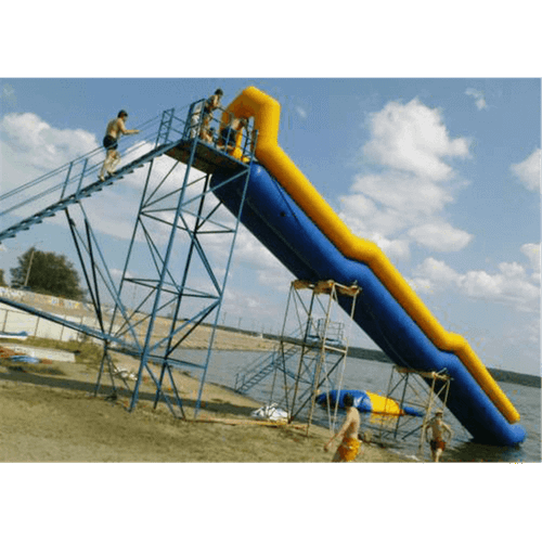 Надувная водная горка для вышки (опоры) «Стрела PRO» с одной ступенью 13*2.5*5 м