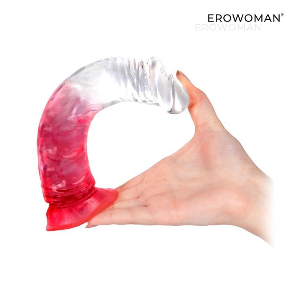 Фаллоимитатор Erowoman-Eroman на присоске, 20,5 см, красный