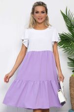 Платье Ветер перемен (бело-сиреневое) П13585-4М LT Collection