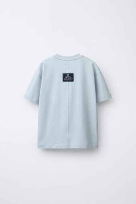 ZARA ФУТБОЛКА JOGGING С НАДПИСЬЮ, ЦВЕТ МОРСКОЙ ВОЛНЫ