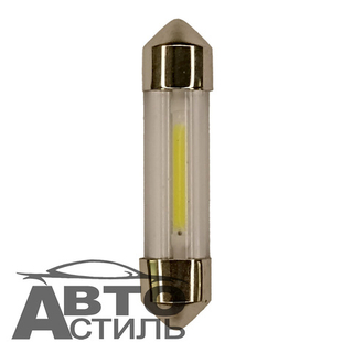 Светодиод 12V T11x39 COB WHITE НИТЬ  (салон) SJ-COB-TG-39