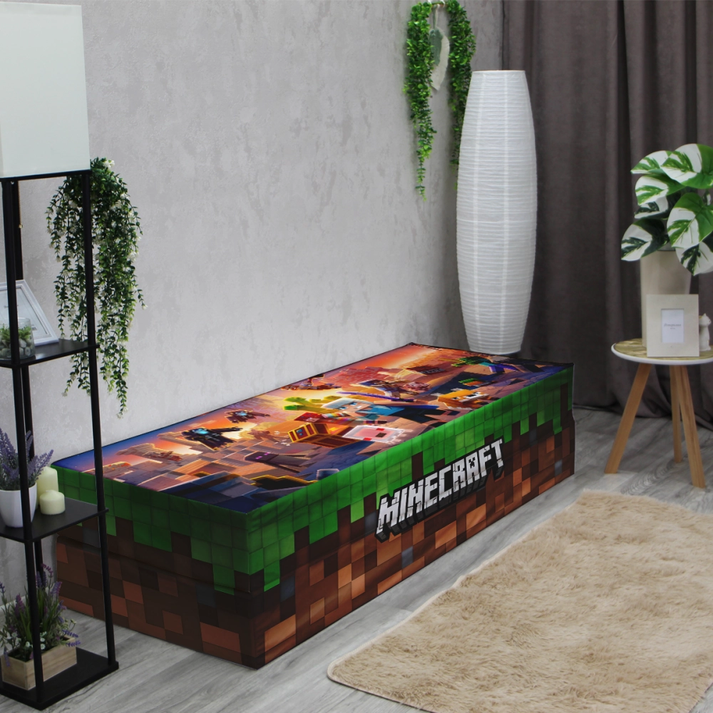 Бескаркасный диван кровать раскладной "Minecraft"