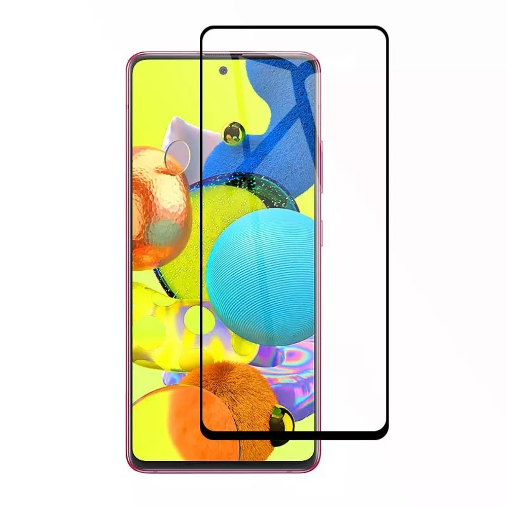 Стекло защитное с рамками 6D и олеофобным покрытием для телефона Samsung Galaxy A51, G-Rhino
