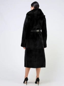 Дубленка зимняя шуба натуральная с капюшоном длинная