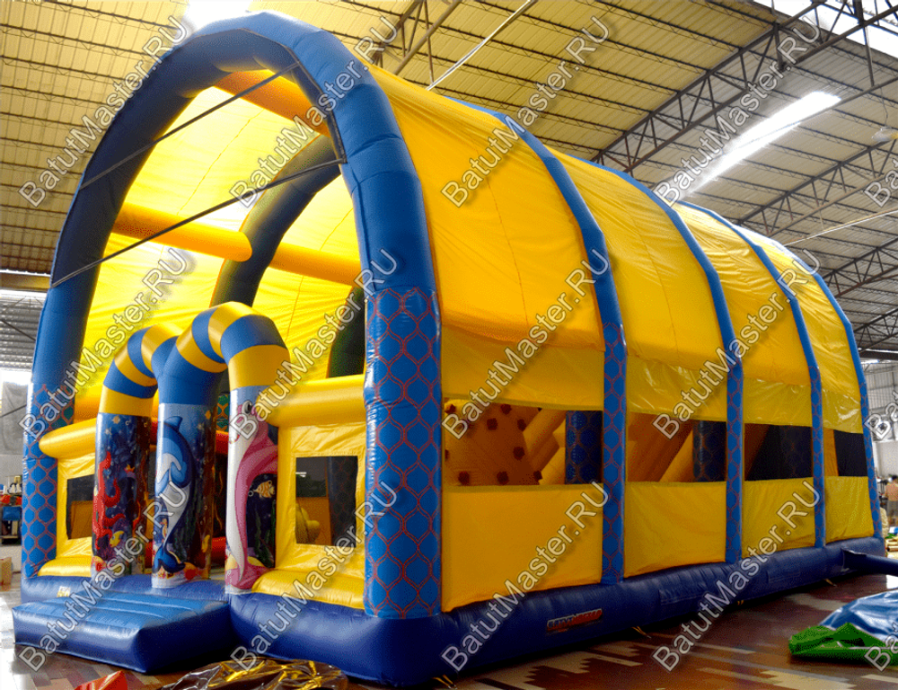 Надувной батут "Морской бриз с крышей"