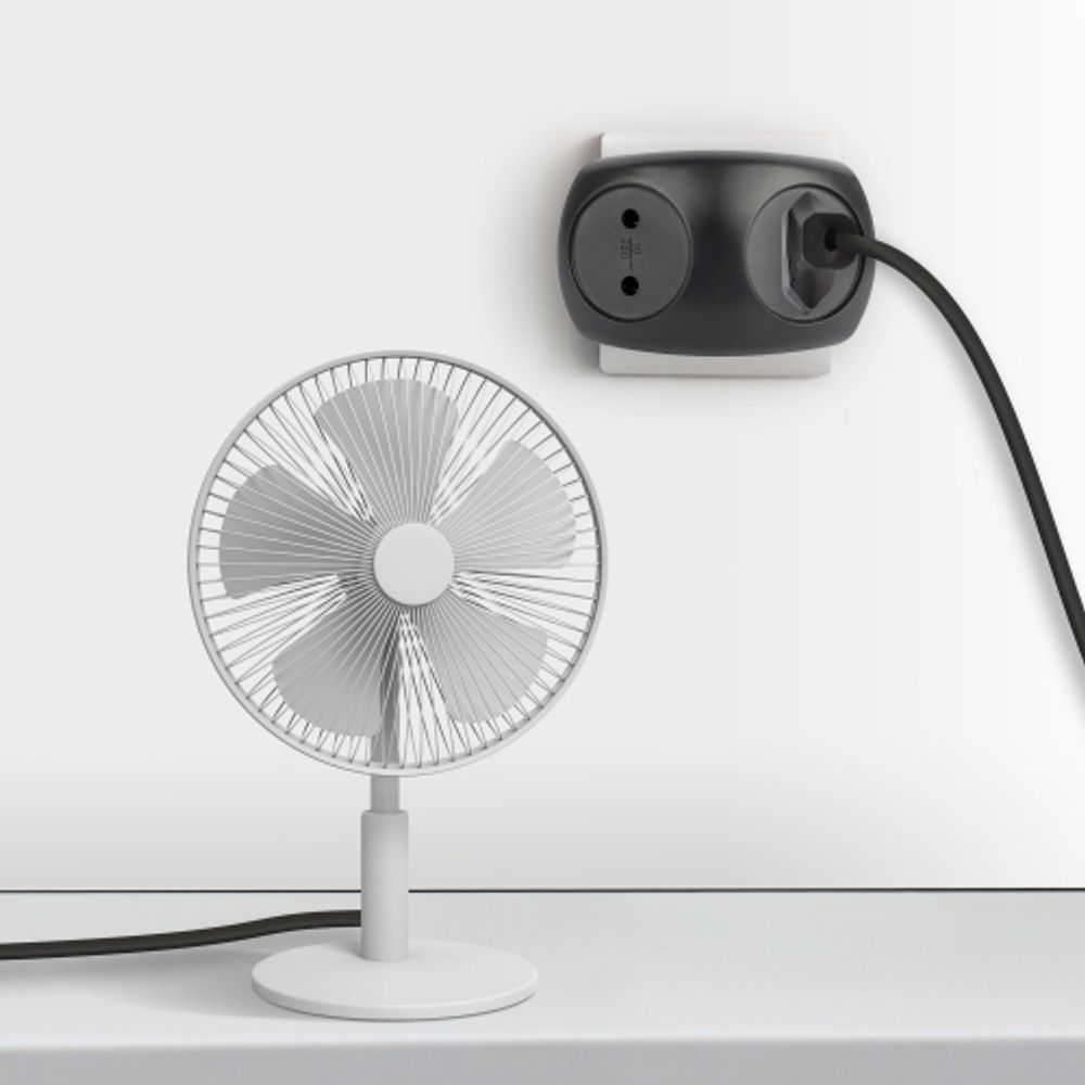 Разветвитель электрический ЭРА SPx-2-B на 2 розетки без заземления 10А черный | Тройники