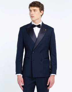 Мужской смокинг в полоску (синий) Б76