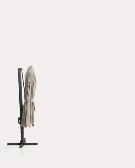 Бежевый консольный зонт Noli с графитовой алюминиевой конструкцией, 300 x 420 см