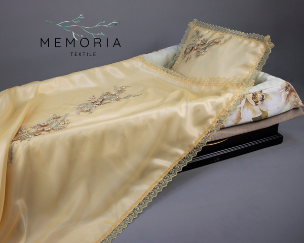 Комплект ритуальный "Орхидея-1" с постелью бежевый