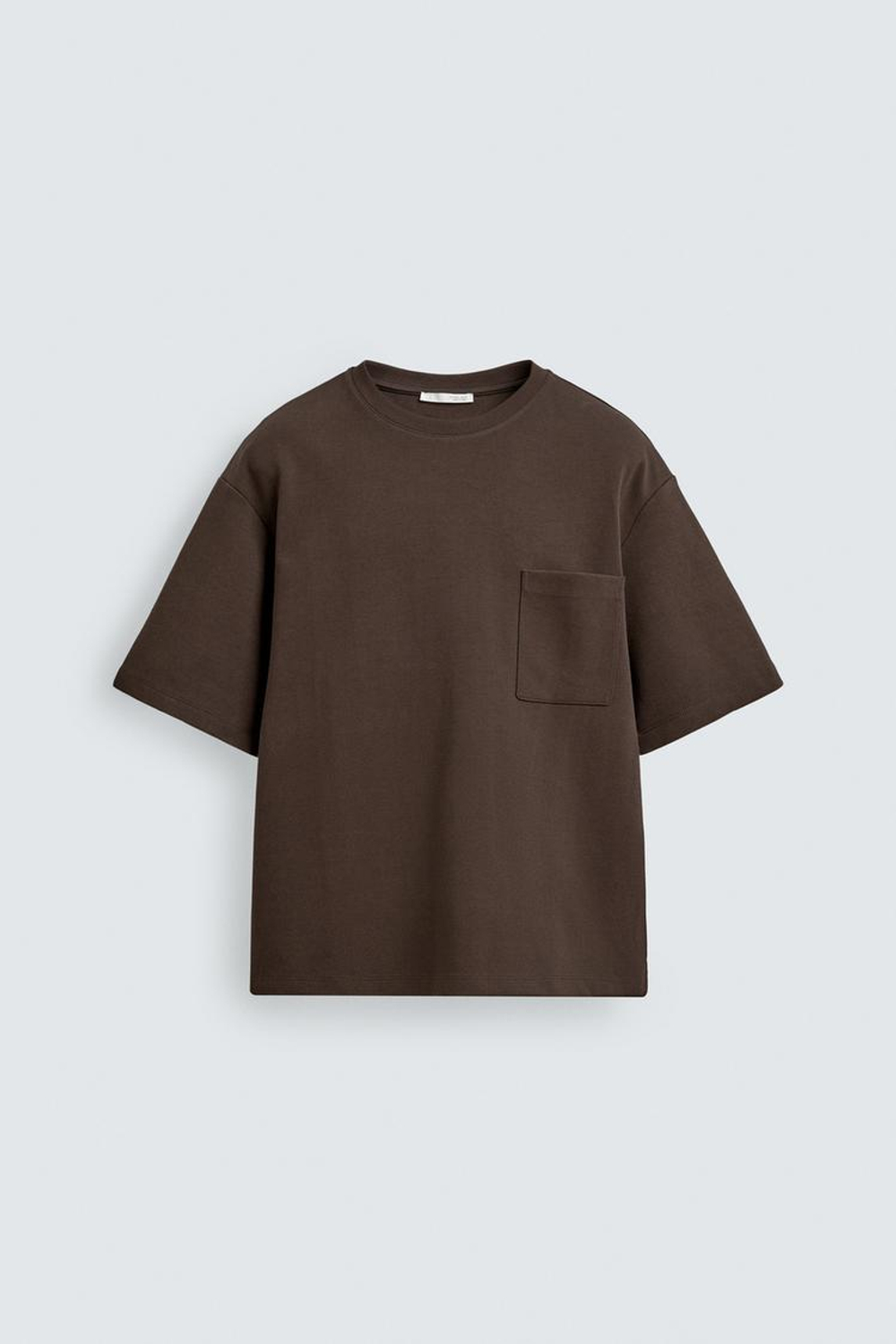 ZARA ТЕХНИЧЕСКАЯ ТОЛСТОВКА С КАРМАНОМ, КОРИЧНЕВЫЙ