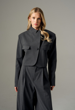 Жакет укороченный not simple, серый