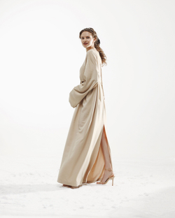 Платье со съемным лифом-бра бежевый