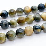 Тигрово-соколиный глаз бусины, диаметр около 10,3-10,5 мм, цена за 9 шт (1/4 нити)