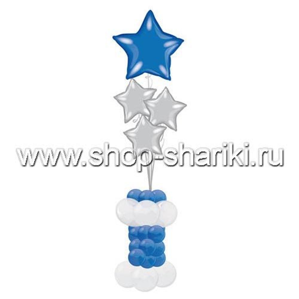 shop-shariki.ru фонтан из шаров со звездами Праздничный