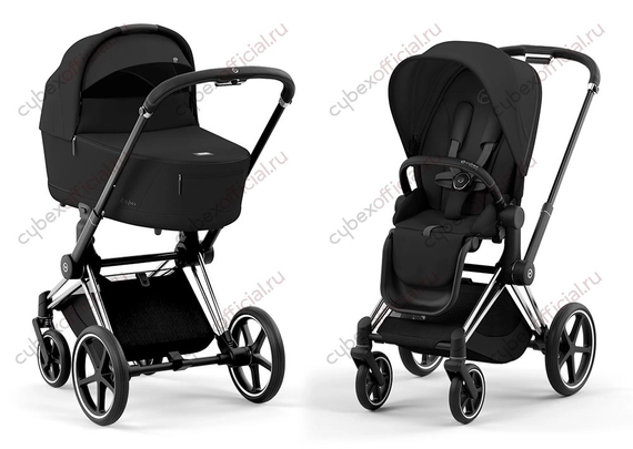 Детская коляска Cybex Priam IV 2 в 1 Sepia Black шасси Chrome Black
