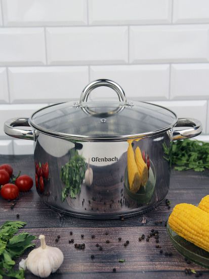 Кастрюля 5,5 л. из нержавеющей стали Ofenbach NB 100527 с крышкой