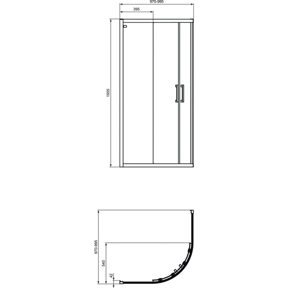 Душевое ограждение 100х100 см Ideal Standard CONNECT 2 Corner Quadrant K9252V3